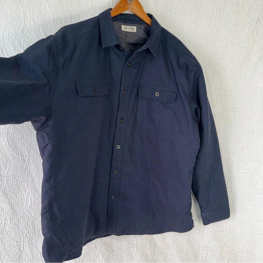 Line of Trade Shirt Jacket Shacket Men 3X Navy Blue Quilted Insulated Work Coat